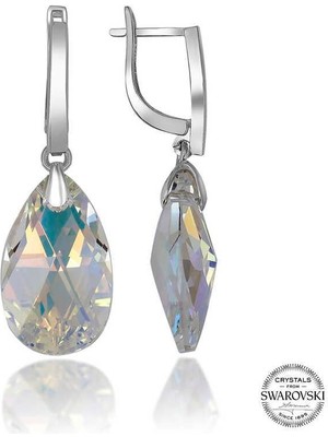 Gumush Hk Gümüş Kadın Küpe Kristal Taşlı Damla Sallantılı |Gümüş Takı Hediyelik Ürünler