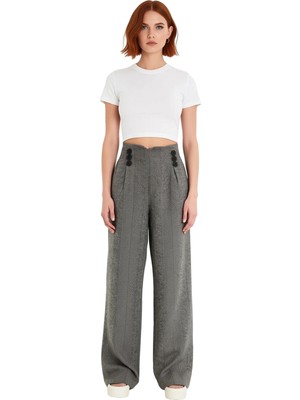 Ersefa Kadın Kışlık Wide Leg Dokuma Pantolon Fonksiyonel Dayanıklı Kaliteli Konforlu Estetik Spor