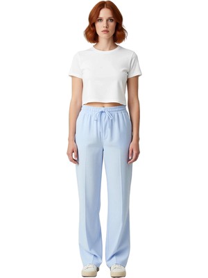 Ersefa Kadın Geniş Paça Müslin Pantolon Yüksek Bel Fonksiyonel Dayanıklı Kaliteli Konforlu Modern