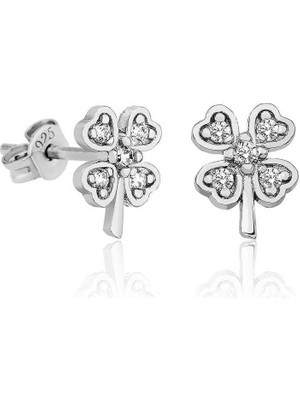 Gumush Hk Gümüş Kadın Küpe Yonca |Gümüş Takı Hediyelik Ürünler