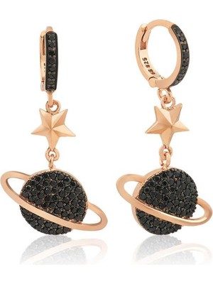 Gumush Hk Gümüş Kadın Küpe Gezegen |Gümüş Takı Hediyelik Ürünler