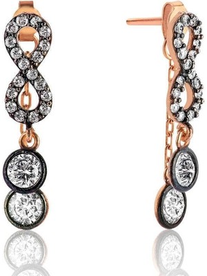 Gumush Hk Gümüş Kadın Küpe Zincirli Sonsuzluk|Gümüş Takı Hediyelik Ürünler