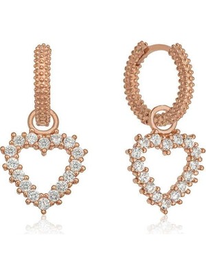 Gumush Hk Gümüş Kadın Küpe Halka Kalp |Gümüş Takı Hediyelik Ürünler