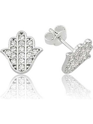 Gumush Hk Gümüş Kadın Küpe Fatma Ana Eli Çivili |Gümüş Takı Hediyelik Ürünler