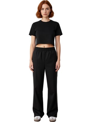 Ersefa Kadın Yanı Şeritli Geniş Paça Pantolon Fonksiyonel Dayanıklı Kaliteli Konforlu Estetik Şık