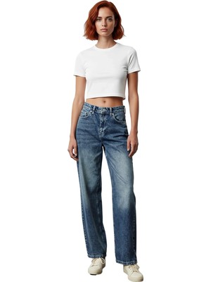 Ersefa Kadın Barrel Kesim Yüksek Bel Kot Pantolon Fonksiyonel Dayanıklı Kaliteli Konforlu Estetik