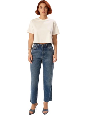 Ersefa Açık Düz Kesim Yüksek Bel Kadın Jean Paçası Açık Fonksiyonel Dayanıklı Kaliteli Konforlu Şık