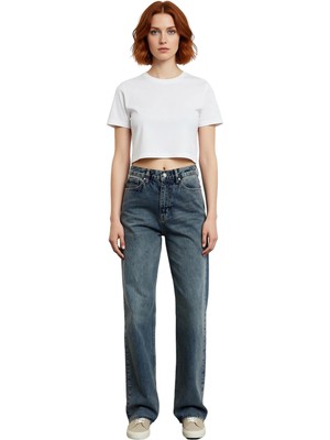 Ersefa Kadın Denim Pantolon Wide Leg Kesim Günlük Kullanım Fonksiyonel Dayanıklı Kaliteli Estetik