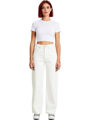 Ersefa Kadın Barrel Paça Denim Pantolon Yüksek Bel Fonksiyonel Dayanıklı Kaliteli Konforlu Modern