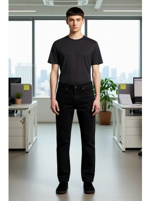FRM Erkek Düz Desenli Bol Kesim Kot Pantolon Fonksiyonel Dayanıklı Kaliteli Konforlu Estetik Şık