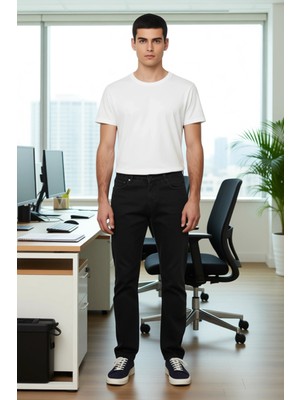 FRM Erkek Düz Kesim Denim Pantolon Fonksiyonel Dayanıklı Kaliteli Konforlu Estetik Premium Şık