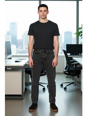 FRM Erkek Açık Essential Fit Düz Kesim Kot Pantolon Fonksiyonel Dayanıklı Kaliteli Konforlu Şık