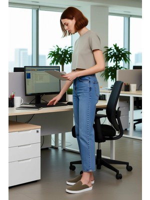 FRM Kadın Açık Yüksek Bel Straight Fit Denim Pantolon Fonksiyonel Dayanıklı Kaliteli Konforlu Şık