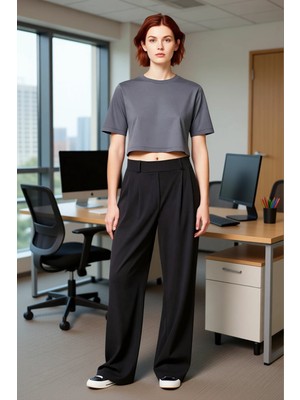 FRM Kadın Dalgıç Kumaş Pileli Pantolon Fonksiyonel Dayanıklı Kaliteli Konforlu Estetik Premium