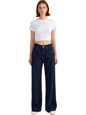 Ersefa Kadın Wide Leg Denim Pantolon Fonksiyonel Dayanıklı Kaliteli Konforlu Estetik Premium Spor