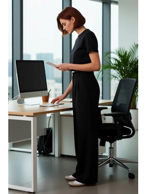 FRM Kadın Haki Wide Leg Pilili Pantolon Fonksiyonel Dayanıklı Kaliteli Konforlu Estetik Modern