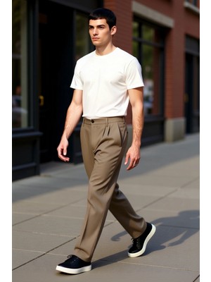 PayBuy Erkek Antrasit Pileli Baggy Fit Kumaş Pantolon Fonksiyonel Dayanıklı Kaliteli Konforlu Şık