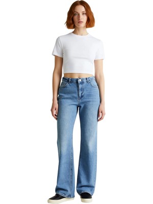 Ersefa Kadın Wide Leg Denim Pantolon Düşük Bel Fonksiyonel Dayanıklı Kaliteli Konforlu Estetik Şık