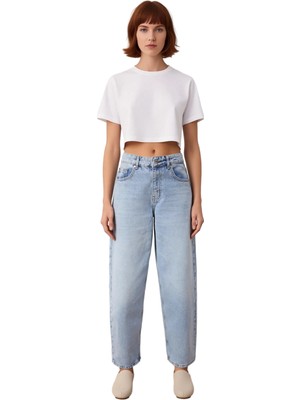 Ersefa Kadın Açık Relaxed Fit Denim Pantolon Fonksiyonel Dayanıklı Kaliteli Konforlu Estetik Spor