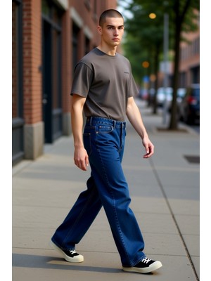 PayBuy Erkek Bol Kesim Denim Pantolon Normal Bel Fonksiyonel Dayanıklı Kaliteli Konforlu Estetik Şık