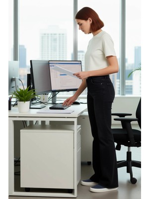 FRM Kadın Comfort Denim Pantolon Yüksek Bel Ispanyol Paça Tüm Sezon Kullanım Fonksiyonel Rahat