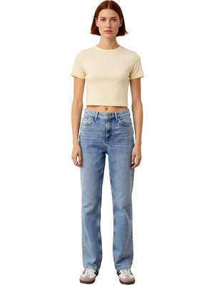 Ersefa Kadın Düz Kesim Denim Pantolon Fonksiyonel Dayanıklı Kaliteli Konforlu Estetik Premium Şık