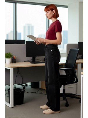 FRM Kadın Açık Denim Pantolon Geniş Paça Yüksek Bel Fonksiyonel Dayanıklı Kaliteli Konforlu Şık