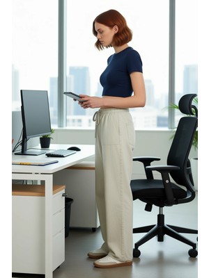 FRM Kadın Cep Detaylı Dokuma Wide Leg Pantolon Fonksiyonel Dayanıklı Kaliteli Konforlu Estetik