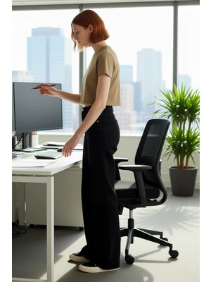 FRM Kadın Koyu Comfort Straight Denim Pantolon Fonksiyonel Dayanıklı Kaliteli Konforlu Estetik