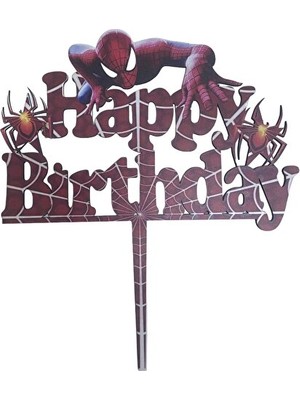 Benim Marifetlerim Spiderman Ahşap Pasta Süsü 25 cm