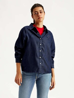 Levi's Solid Regular Fit Kadın Denim Gömlek