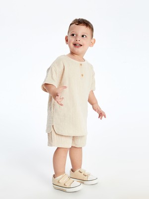 Lc Waikiki Yeni Sezon Müslin Erkek Bebek Tişört ve Şort 2'li