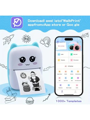 Go İthalat Taşınabilir Yazıcı, Mini Cep Kablosuz Termal Yazıcı Android Ios Akıllı Telefonlar Için Uygun, Bt Mürekkepsiz Baskı, Etiketler, Fişler, Fotoğraflar, Notlar, Öğrenme (5256)