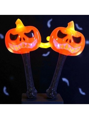 Oktay Sesal Cadılar Bayramı LED Işıklı Çubuk 1 Adet 23 cm  Bal Kabağı Işıklı Çubuk Hallowen