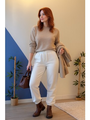 Ayla Kids Kadın Eşofman Altı XL Beden 3 Iplik Şardonlu Lastikli Paça Kalın ve Soft Kumaş