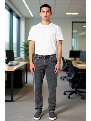 FRM Erkek Açık Essential Fit Düz Kesim Kot Pantolon Fonksiyonel Dayanıklı Kaliteli Konforlu Şık