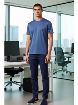 FRM Erkek Koyu Kahve Düz Dokulu Regular Fit Pantolon Fonksiyonel Dayanıklı Kaliteli Konforlu Şık