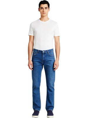 Ersefa Kadın Açık Yüksek Bel Düz Paça Kot Pantolon Fonksiyonel Dayanıklı Kaliteli Konforlu Modern