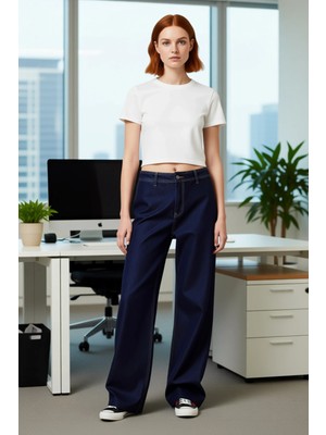 FRM Kadın Culotte Jean Pantolon Normal Bel Fonksiyonel Dayanıklı Kaliteli Konforlu Estetik Şık