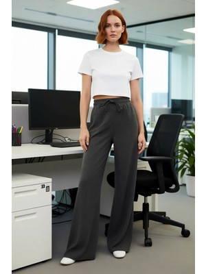 FRM Kadın Relax Fit Esnek Örme Pantolon Fonksiyonel Dayanıklı Kaliteli Konforlu Estetik Modern