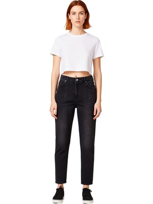 Ersefa Kadın Yüksek Bel Geniş Paça Denim Pantolon Fonksiyonel Dayanıklı Kaliteli Konforlu Estetik