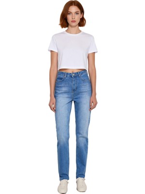 Ersefa Kadın Yüksek Bel Elastik Flare Denim Pantolon Tüm Mevsimler Için Fonksiyonel Dayanıklı Şık