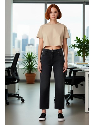 FRM Kadın Boru Paça Denim Pantolon Fonksiyonel Dayanıklı Kaliteli Konforlu Estetik Premium Şık