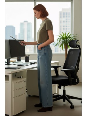 FRM Kadın Vintage Geniş Paça Yüksek Bel Jean Fonksiyonel Dayanıklı Kaliteli Konforlu Estetik Şık