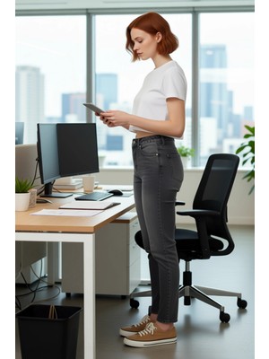 FRM Kadın Açık Yüksek Bel Mom Fit Jean Pantolon Fonksiyonel Dayanıklı Kaliteli Konforlu Modern