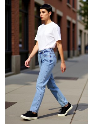 PayBuy Kadın Açık Relax Fit Kot Pantolon Fonksiyonel Dayanıklı Kaliteli Konforlu Estetik Premium Şık