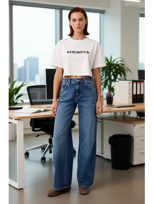 FRM Kadın Cep Detaylı Düşük Bel Geniş Paça Pantolon Fonksiyonel Dayanıklı Kaliteli Konforlu Şık