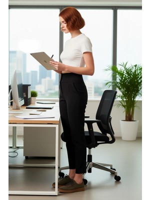 FRM Kadın Düz Dokuma Kumaş Cigarette Kesim Pantolon Fonksiyonel Dayanıklı Kaliteli Konforlu Şık