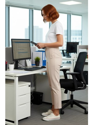 FRM Kadın Cigarette Kesim Yüksek Bel Dokuma Pantolon Fonksiyonel Dayanıklı Kaliteli Konforlu Şık