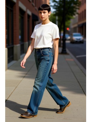 PayBuy Erkek Bol Kesim Düz Renk Denim Pantolon Fonksiyonel Dayanıklı Kaliteli Konforlu Estetik Şık